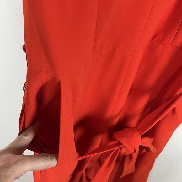 TRINA TURK Cropped Red Jumpsuit With Belt Women’s Size 6 New With Tags Designer - Picture 7 of 12